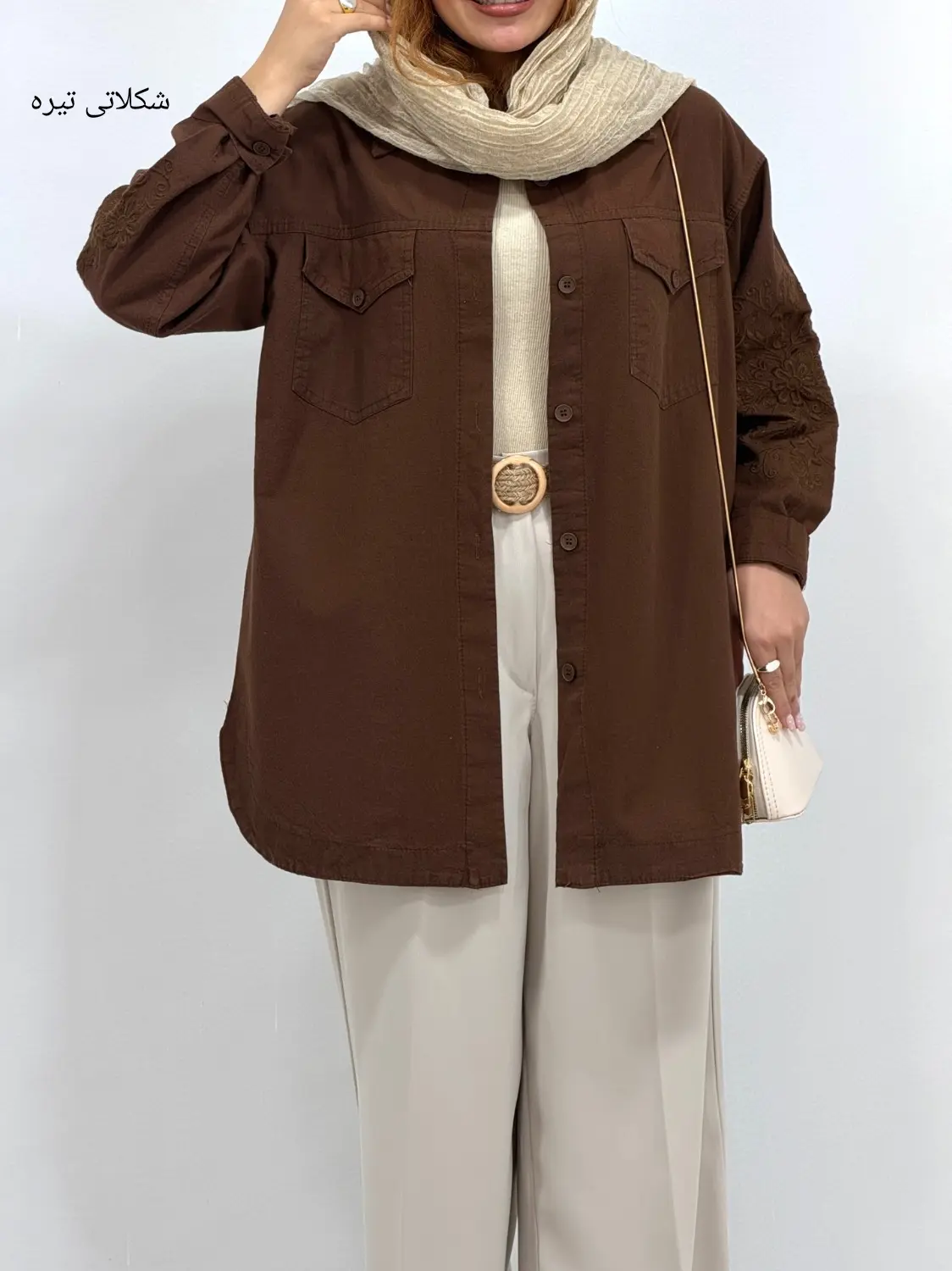 مانتو لینن گلدوزی نیکول 1